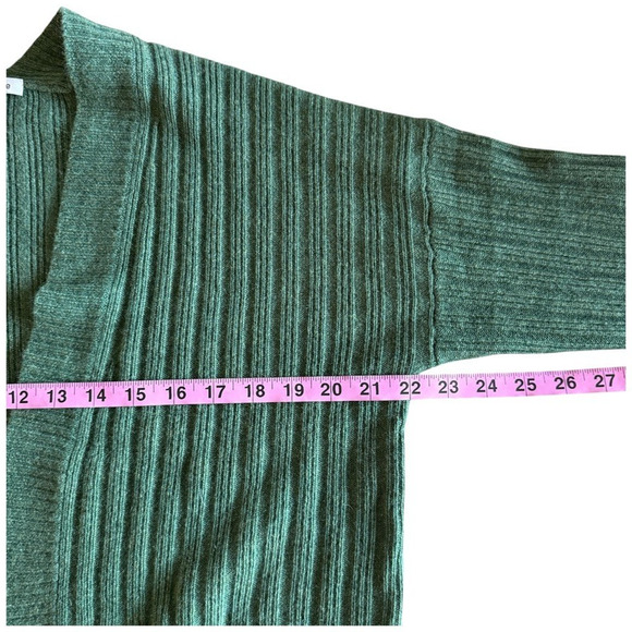 Autumn Cashmere Green Ribbed Open Front Cardigan 100% Cashmere Women’s Sweater S - Picture 5 of 6